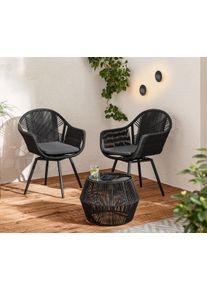 Tchibo - Otočn&eacute; j&iacute;deln&iacute; křeslo s textiln&iacute;m v&yacute;pletem - barva: čern&aacute;