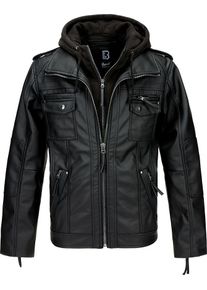 Brandit Black Rock, leather jacket , color: Black , size: M