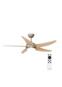 Klarstein Bolero stropn&iacute; ventil&aacute;tor se světlem | 132 cm | 35 W | Tich&yacute; provoz | Dřevo