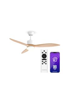 Klarstein SkyBreeze inteligentn&iacute; stropn&iacute; ventil&aacute;tor se světlem | 132 cm | 27 W | Tich&yacute; | LED | Dřevo