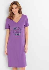 Kr&aacute;tk&aacute; nočn&iacute; ko&scaron;ile z čist&eacute; bavlny (2 ks v balen&iacute;) | Fialov&aacute; | Vel. 40/42 (M) | 100% bavlna| bonprix