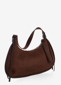 Kabelka přes rameno se vzhledem velurov&eacute; kůže s paspulkou | Hněd&aacute; | Vel. Onesize | vegansk&eacute;| bonprix