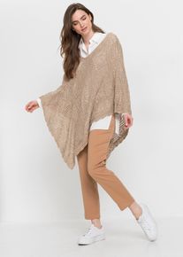 Pončo s h&aacute;čkovan&yacute;m vzhledem | B&eacute;žov&aacute; | Vel. Onesize | bonprix
