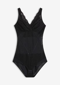 Stahovac&iacute; body s lehk&yacute;m tvaruj&iacute;c&iacute;m efektem a krajkou | Čern&aacute; | Vel. 48 | bonprix