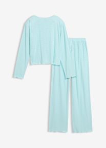 Pyžamo s bavlnou a srd&iacute;čkov&yacute;m vzorem | Modr&aacute; | Vel. 140/146 | bonprix