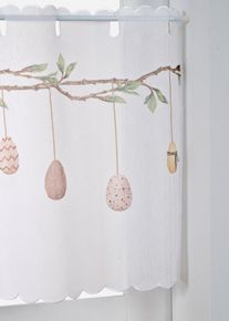 Vitr&aacute;žkov&aacute; z&aacute;clona s velikonočn&iacute;m motivem | B&iacute;l&aacute; | Vel. 30x85 cm | bonprix