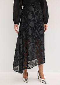 Maxi sukně s asymetrick&yacute;m lemem | Čern&aacute; | Vel. 42 | bonprix