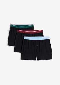 Voln&eacute; boxerky z organick&eacute; bavlny (3 ks v balen&iacute;) | Čern&aacute; | Vel. 6 (L) | bonprix