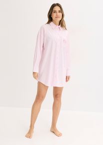 Tkan&aacute; oversize nočn&iacute; ko&scaron;ile z čist&eacute; bavlny | Růžov&aacute; | Vel. 44/46 (L) | 100% bavlna| bonprix
