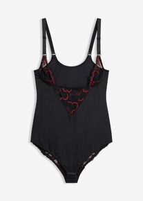 Stahovac&iacute; body s krajkou lehk&yacute; tvaruj&iacute;c&iacute; efekt | Čern&aacute; | Vel. 44 | bonprix