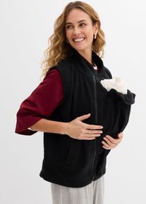 Těhotensk&aacute; vesta 3 v 1 s fl&iacute;sovou vsadkou na no&scaron;en&iacute; miminka | Čern&aacute; | Vel. 32/34 (XS) | bonprix