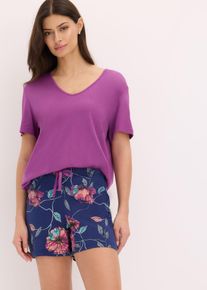 Kr&aacute;tk&eacute; pyžamo z měkk&eacute; visk&oacute;zov&eacute; směsi | Fialov&aacute; | Vel. 36/38 (S) | visk&oacute;za| bonprix