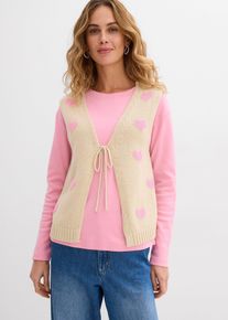 Pleten&aacute; vesta z bavlněn&eacute; směsi | B&eacute;žov&aacute; | Vel. 36/38 (S) | bonprix