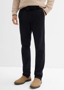 Strečov&eacute; chino kalhoty Regular Fit s pohodln&yacute;m pasem a opaskem Straight | Čern&aacute; | Vel. 46 | bonprix