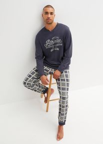 Pyžamo s dlouh&yacute;m ruk&aacute;vem z čist&eacute; organick&eacute; bavlny | Modr&aacute; | Vel. 44/46 (S) | 100% bavlna| bonprix