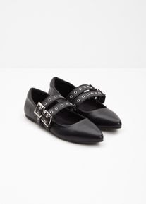 Baler&iacute;ny Mary Jane s polstrovanou st&eacute;lkou | Čern&aacute; | Vel. 40 | vegansk&eacute;| bonprix