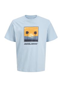 Jack & Jones JACK & JONES Muži Tričko 'JJPERRY' n&aacute;mořnick&aacute; modř / nebesk&aacute; modř / oranžov&aacute; S