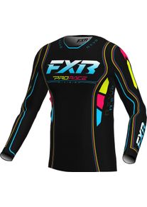 FXR Revo Velocity MX Rave, jersey , color: Black/Pink/Turquoise/Neon-Yellow , size: M
