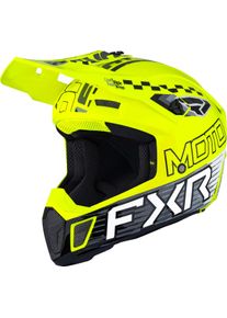 FXR Clutch Race Div, motocross helmet , color: Neon-Yellow/Black/White , size: XL