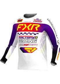 FXR Podium Gladiator MX White, jersey , color: White/Purple/Red/Neon-Yellow , size: L