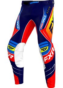 FXR Revo Alpha MX Nuke, textile pants , color: Dark Blue/Blue/Red/Neon-Yellow , size: 34