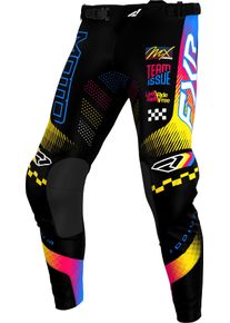 FXR Podium Gladiator MX Black, textile pants , color: Black/Pink/Yellow/Blue , size: 32
