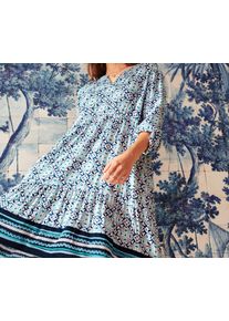 Tchibo - Tkan&eacute; &scaron;aty s celoplo&scaron;n&yacute;m potiskem - pro ženy - vel. 38 - barva: modr&aacute;/s potiskem