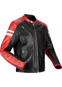 Segura Romeo, leather jacket waterproof , color: Black/Red , size: XL