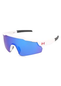 Under Armour UA LEVELUP JR | Dětsk&eacute; slunečn&iacute; br&yacute;le | Jednolit&aacute; čočka | Obruba: Plast B&iacute;l&aacute; | Barva čoček: Modr&aacute; Celobarevn&eacute;