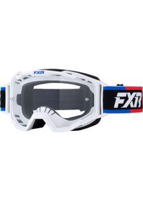 FXR Maverick Prime MX Patriot S25, goggles , color: White/Black/Red/Blue Clear , size: One Size
