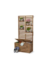 Tchibo - Balk&oacute;nov&aacute; lavice &raquo;Lenja&laquo; se z&aacute;stěnou a &uacute;ložn&yacute;m prostorem - barva: hněd&aacute;