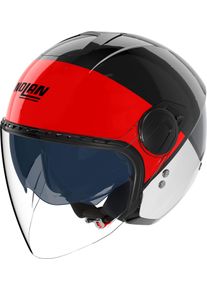Nolan N20-2 Visor Blocco 353, open face helmet , color: Black/Red/White/Dark Grey , size: M