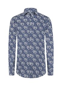 Paul & Shark Velk&eacute; Velikosti - Paul & Shark - Hladk&aacute; bavlněn&aacute; ko&scaron;ile s květinov&yacute;m potiskem - 47 - Modr&aacute;