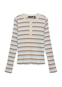 VERO MODA Ženy Tričko 'VMKATIE' světlemodr&aacute; / hněd&aacute; / b&iacute;l&aacute; S