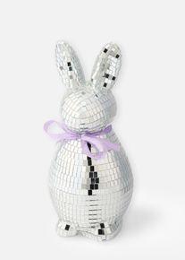 Dekorativn&iacute; figurka třpytiv&eacute;ho zaj&iacute;čka | Stř&iacute;brn&aacute; | Vel. 20 cm | bonprix