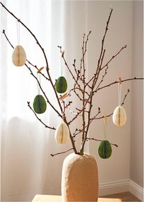 Z&aacute;věsn&aacute; dekorace: pap&iacute;rov&eacute; vejce (6 ks v balen&iacute;) | B&eacute;žov&aacute; | Vel. 7,5 cm | bonprix