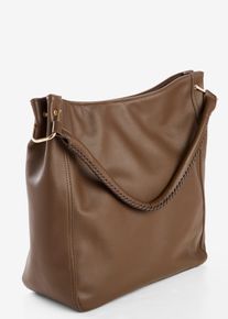 Kabelka přes rameno s ozdobn&yacute;m detailem na popruhu | Hněd&aacute; | Vel. 33x33 cm | vegansk&eacute;| bonprix