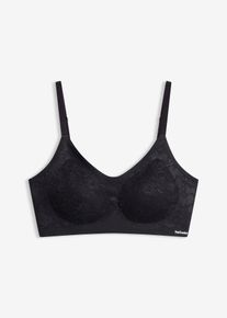 Vyztužen&aacute; podprsenka Feel Comfort bez kostic s krajkou | Čern&aacute; | Vel. 44/46 (L) | bonprix
