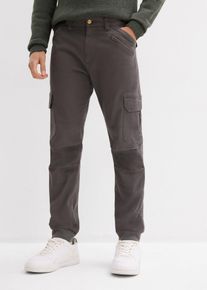 Cargo kalhoty z čist&eacute; bavlny střih Relaxed Fit Tapered | &Scaron;ed&aacute; | Vel. 56 | bonprix