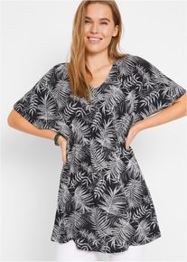 Dlouh&aacute; tunika ze spl&yacute;vav&eacute; visk&oacute;zy | Čern&aacute; | Vel. 36/38 (S) | visk&oacute;za| bonprix