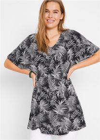 Dlouh&aacute; tunika ze spl&yacute;vav&eacute; visk&oacute;zy | Čern&aacute; | Vel. 56/58 (3XL) | visk&oacute;za| bonprix