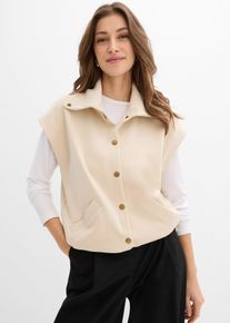 Vesta z pohodln&eacute;ho materi&aacute;lu scuba | B&eacute;žov&aacute; | Vel. 52/54 (XXL) | visk&oacute;za| bonprix