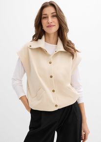 Vesta z pohodln&eacute;ho materi&aacute;lu scuba | B&eacute;žov&aacute; | Vel. 36/38 (S) | visk&oacute;za| bonprix
