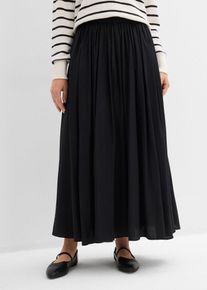 Maxi sukně ze spl&yacute;vav&eacute; visk&oacute;zov&eacute; směsi | Čern&aacute; | Vel. 46 | bonprix