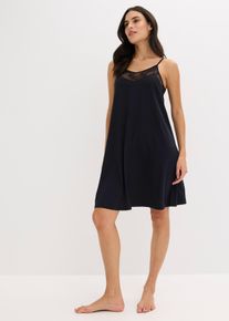 Kr&aacute;tk&aacute; nočn&iacute; ko&scaron;ile z měkk&eacute; směsi s modalem | Čern&aacute; | Vel. 48/50 (XL) | Modal| bonprix