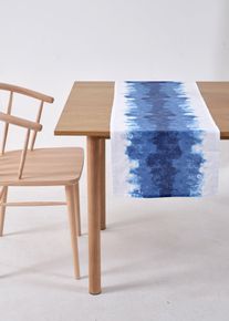 Běhoun na stůl z organick&eacute; bavlny | Modr&aacute; | Vel. 180x30 cm | 100% bavlna| bonprix