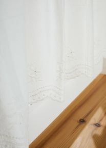 Vitr&aacute;žkov&aacute; z&aacute;clona s v&yacute;&scaron;ivkou organick&aacute; bavlna | B&eacute;žov&aacute; | Vel. 45x115 cm | bonprix