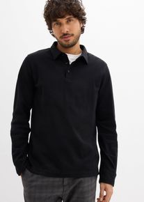 P&oacute;lo tričko s dlouh&yacute;m ruk&aacute;vem z velmi měkk&eacute; bavlny Slim Fit | Čern&aacute; | Vel. 44/46 (S) | 100% bavlna| bonprix