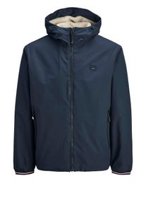 Jack & Jones Velk&eacute; Velikosti - Jack & Jones - Mikina s kapuc&iacute; z recyklovan&eacute;ho materi&aacute;lu s pod&scaron;&iacute;vkou z teddy fleecu - 8XL - Modr&aacute;