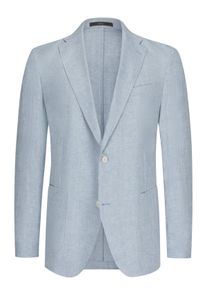 Velk&eacute; Velikosti - Windsor - Lněn&eacute; sako se vzorem ryb&iacute; kostry - 30 - Světle Modr&aacute;